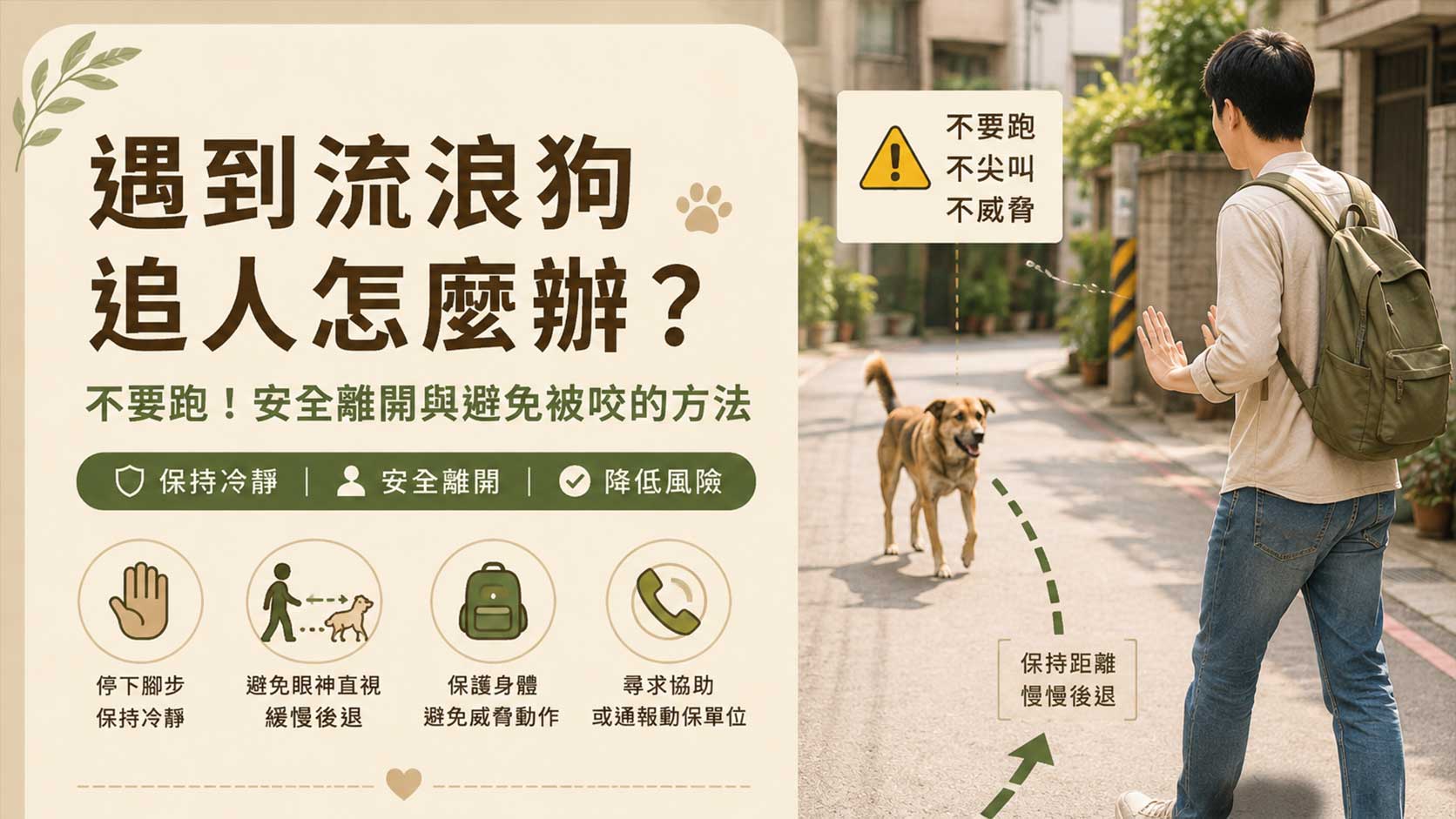 遇到流浪狗怎麼辦？不要跑安全離開與避免被咬的方法