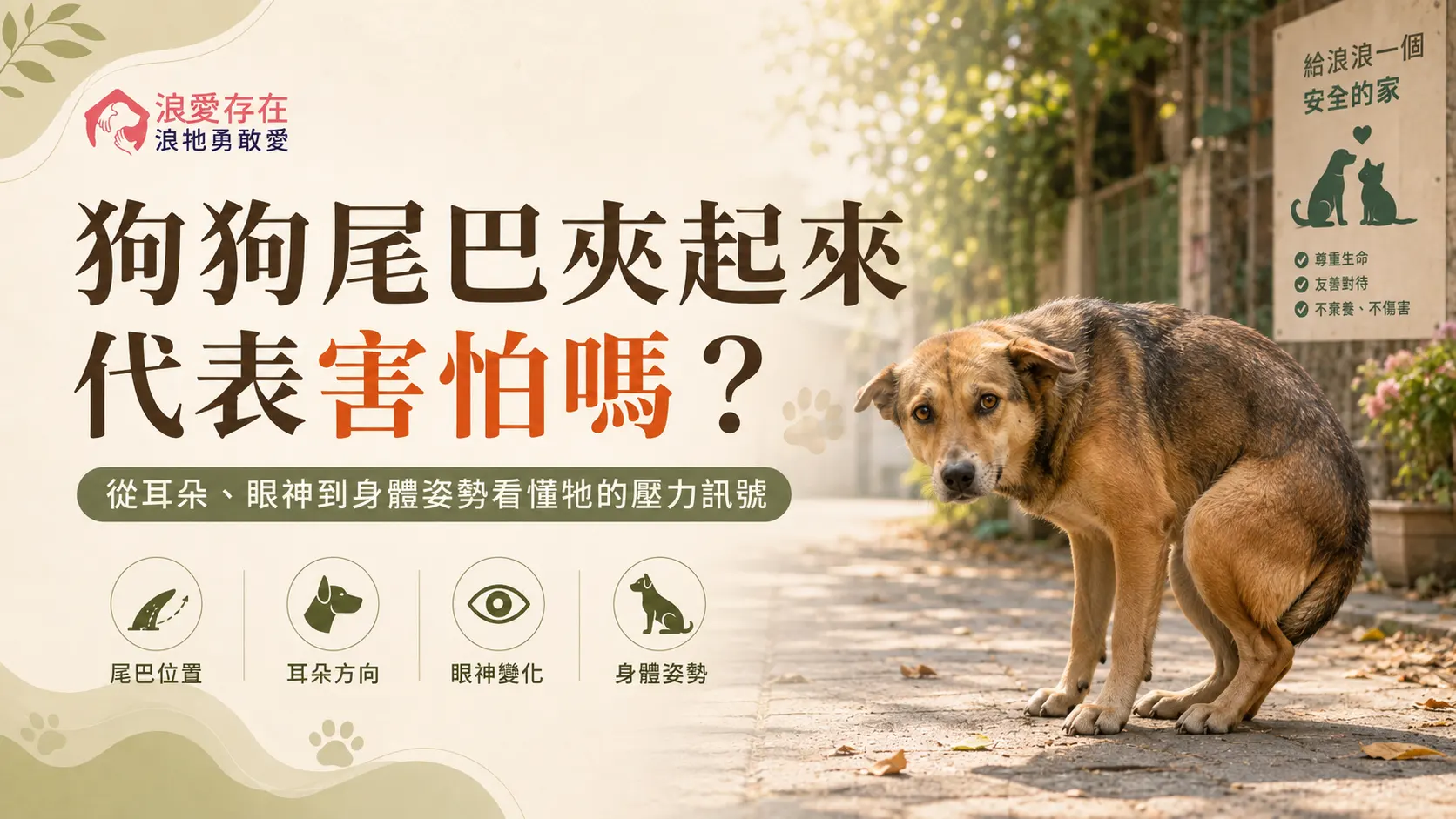 狗狗尾巴夾起來代表害怕嗎？
